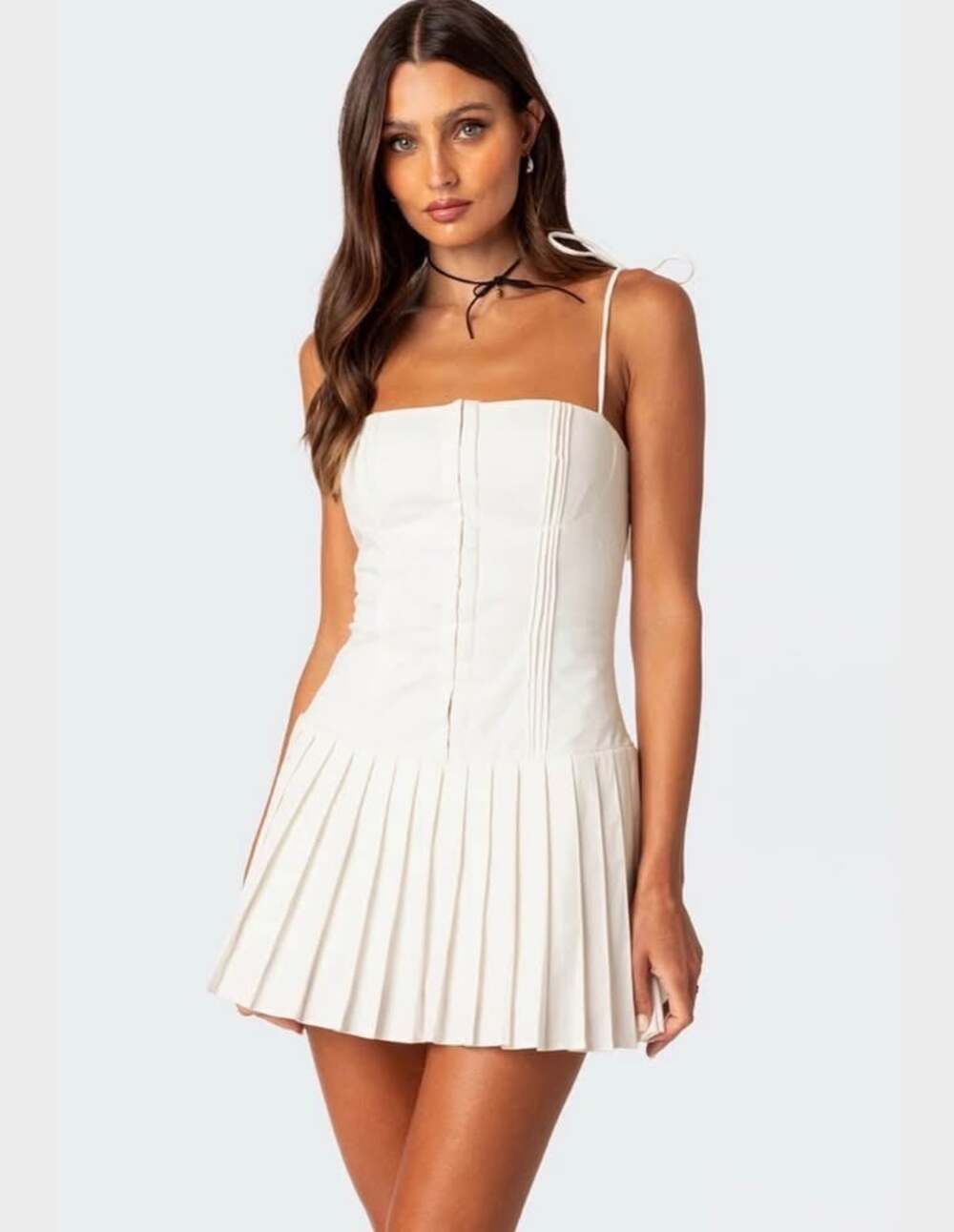 Edikted Pleated Corset Mini Dress